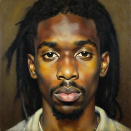 portrait of jean - michel basquiat!!!!!!!!!!!!!!!!!!!!!!!!!!!, detailed face, detailed painting, epic lighting, by ilya repin, phil hale and kent williams