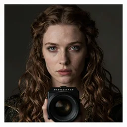 an emotionally intense professional portrait closeup 5 0 mm photograph by mert alas of morgan le fay, a powerful and ambiguous enchantress from the arthurian legends, gazing at the camera with an intelligent and thoughtful look, hasselblad f 1. 8 lens