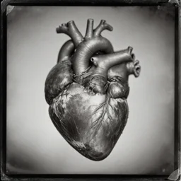 tintype photo of a human heart
