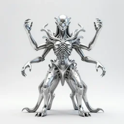 stylized shiny polished silver statue full body extra limbs bizarre cosmic horror quadruped four legs made of marble of slug creature tendrils, perfect symmetrical body, perfect symmetrical face, hyper realistic, hyper detailed, by johannen voss, by michelangelo, octane render, blender, 8 k, displayed in pure white studio room