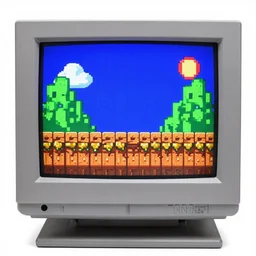photo of Super Mario World for the SNES on a CRT screen