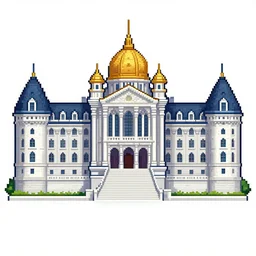 pixel art of a palace, 9 6 x 9 6
