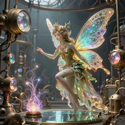 ultra realistic illustration of steampunk magical fairy, industrial, factory, magic spells, glass surface, special effects, lenses, colorful lights, intricate, elegant, highly detailed, digital painting, artstation, concept art, smooth, sharp focus, illustration, art by artgerm and greg rutkowski and alphonse mucha