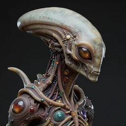 portrait of an alien creature, age 3 0 0, ultra realistic, intricate details, the fifth element artifacts, highly detailed by peter mohrbacher, allen williams, hajime sorayama, wayne barlowe, boris vallejo, aaron horkey, gaston bussiere, craig mullins