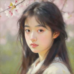detailed portrait of japanese girl, spring light, painting by aramaki, shinji, craig mullins, j. c. leyendecker