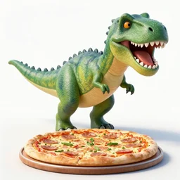 a dinosaur cooking pizza, trend in artstation, hdr