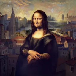 ethereal starlit city of magic lost in time at sunset, italian futurism, art station, da vinci, hd, digital painting
