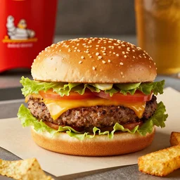 a michelin star mcdonalds burger menu, beautiful food photography