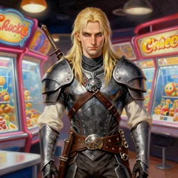 thomas kinkade painting of geralt of rivia at chuck e cheese