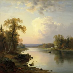 painting in the style of the Hudson River School