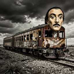 the abandoned train, trippy by Salvador Dali