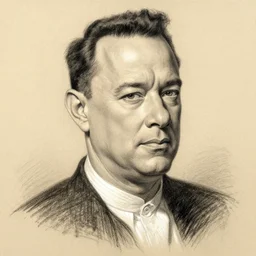 sanguine chalk preliminary drawing of tom hanks, by study donato giancola, michelangelo, leonardo da vinci, peter paul rebens