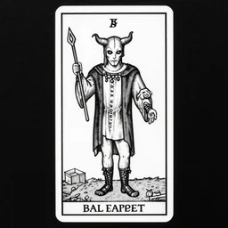 The Fool Tarot illustration, matte painting, black and white