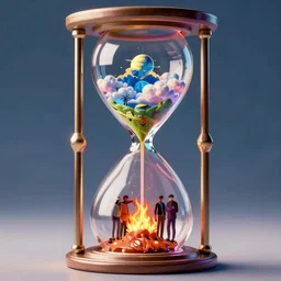 an hourglass, heaven on top, hell on bottom, octane render, peter mohrbacher, denis sarazhin, beeple, greg rutkowski, tomasz alen kopera, vibrant colors, highly detailed, dramatic lighting, 8 k, trending on artstation, very coherent