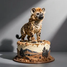 birthday cake with a hyena sitting on top