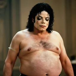 michael jackson very obese, medium shot soft light, very realistic film still, high quality 8 k