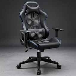 a gaming chair made out of spinning fans