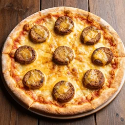 pizza with cheeseburgers as toppings