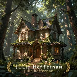 a beautiful house made of chaos and mystery in the woods by julie heffernan, artstation, artgerm, unreal engine render