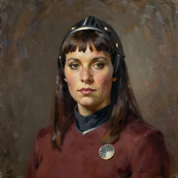 portrait of a klingon woman ( 3 5 ) from qo'nos, omega leonis, beta quadrant, an oil painting by ross tran and thomas kincade