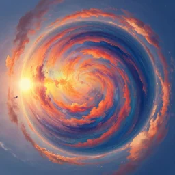 sperical hdri map, epic psycedelic, ocean, mattepainting, octane, warm sundown, fall vibrancy, swirly clouds, by makoto shinkai, by wu daozi, by wlop