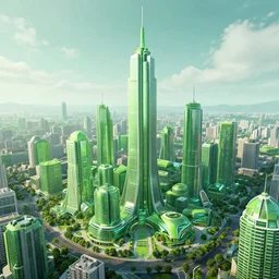 green futuristic city