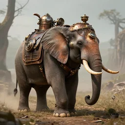 a steampunk elephant
