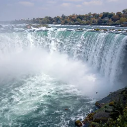 Niagara falls glitching in the style of Claude Monet