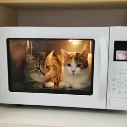randomly placed cats in a microwave