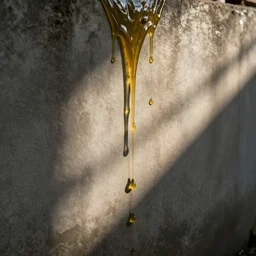 hyper realistic photo of urine dripping down a wall