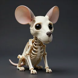 dog - like creature with mouse ears and exposed bones