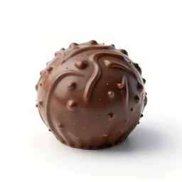 vintage chocolate truffle, stylized 3d render, isolated on a pure white background, centered, entire object in frame, sharp focus, soft studio lighting