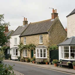 photo of an small cozy british town