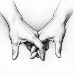 M.C. Escher two hands drawing each other, black and white pencil sketch of real hands drawing themselves