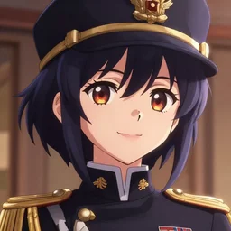 reis gremory smiling as an anime girl with a military uniform headshot, by range murata, ross tran, artisanal art, magical trending on artstation, volumetric lighting, cute - fine - face, intricate detail, by murata range