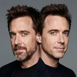 hydra of lerna with two heads, one head is jim carey as lloyd christmas, the other head is jeff daniels as harry dunne ( from dumb and dumber ), serpentine water monster, d & d, fantasy, portrait, highly detailed, digital painting, trending on artstation, concept art, sharp focus, illustration, art by artgerm and craig mullins