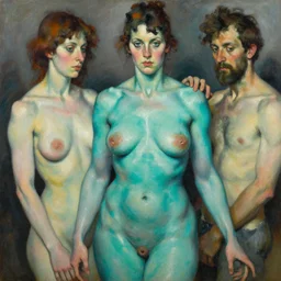 high quality high detail painting by lucian freud, jenny savile, ilya repin and john singer sargent, mutation and elastic skin, turquoise, hd