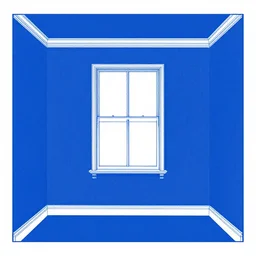 blueprint of a 6 by 8 foot room with a window in the middle of the 8 foot wall