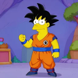 son goku in tue style of simpson