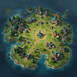 ultra realistic illustration, islands villages, mobile 2 d game map, 2 d background, matte painting, hyper detailed photo realism by greg rutkowski, rich contrast of colors, 1 0 0 mega pixels, league of legends artwork