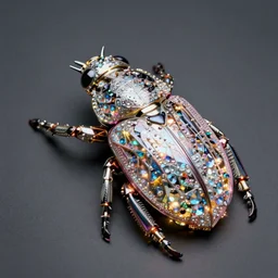 hyperrealistic glowing cyborg scarab! jeweled gorgeous! highly detailed concept art david ligare peter zumthor dramatic purple neon lighting high quality low angle hd 8k sharp shallow depth of field