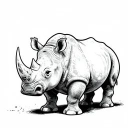 black and white trippy comic art of a rhino, lots of particles, drawn by Martin Rowson, salvador dali, Tim Burton, Studio Ghibli, Alex Pardee, Nekro Petros Afshar, James McDermott, cgsociety 4K