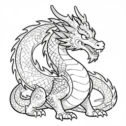 a majestic dragon, hd, high quality coloring book