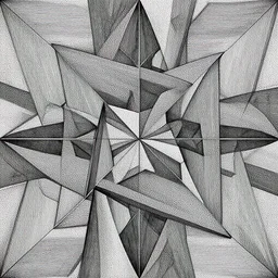 Geometrically surreal Gerard Adams, extremely high detail, photorealistic, intricate line drawings, dotart, album art in the style of James Jean