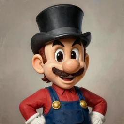 dapper fancy luigi wearing a top hat, smirking deviously, painted by greg rutkowski, wlop, artgerm, dishonored 2