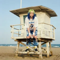 billie eilish as a lifeguard
