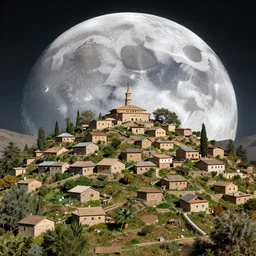 kurdish village on the moon, digital art, highly detailed, artstation, beautiful, 8 k
