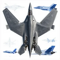 a mechanized falcon, gunmetal grey, very symmetrical, orthographic view, top down view, bottom view, side view, blueprints, mecha, lockheed martin f - 3 5 lightning ii, fighter jet, cybernetic, robotic, highly detailed, artstation, autodesk maya, super realistic, unreal engine