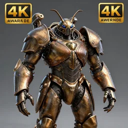 warrior with metal beetle themed armour, highly detailed, 4 k, hdr, award - winning, octane render, artstation