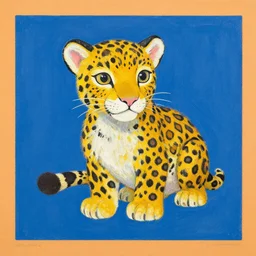 a beautiful painting lovely toy leopard, by kusama yayoi award - winning art color screen printing